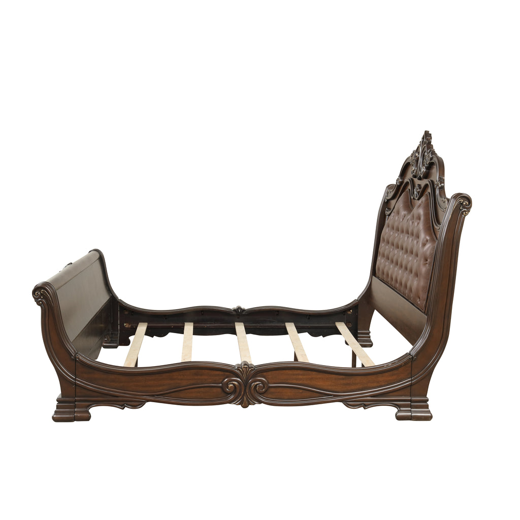 New Classic Furniture BELLA NOTTE 6''6"/6''0" K PADDED SLEIGH HEADBOARD- MAHOGANY B