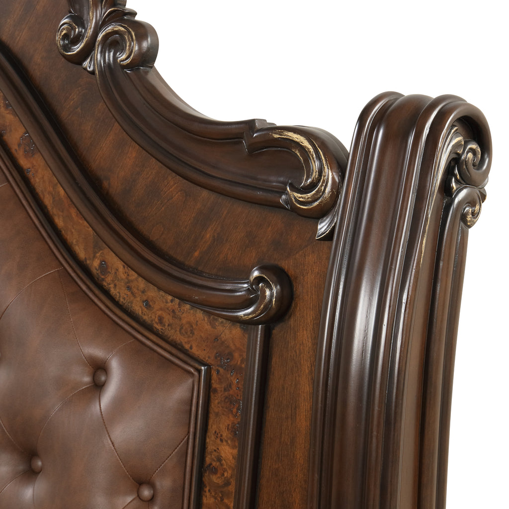 New Classic Furniture BELLA NOTTE 6''6"/6''0" K PADDED SLEIGH HEADBOARD- MAHOGANY B