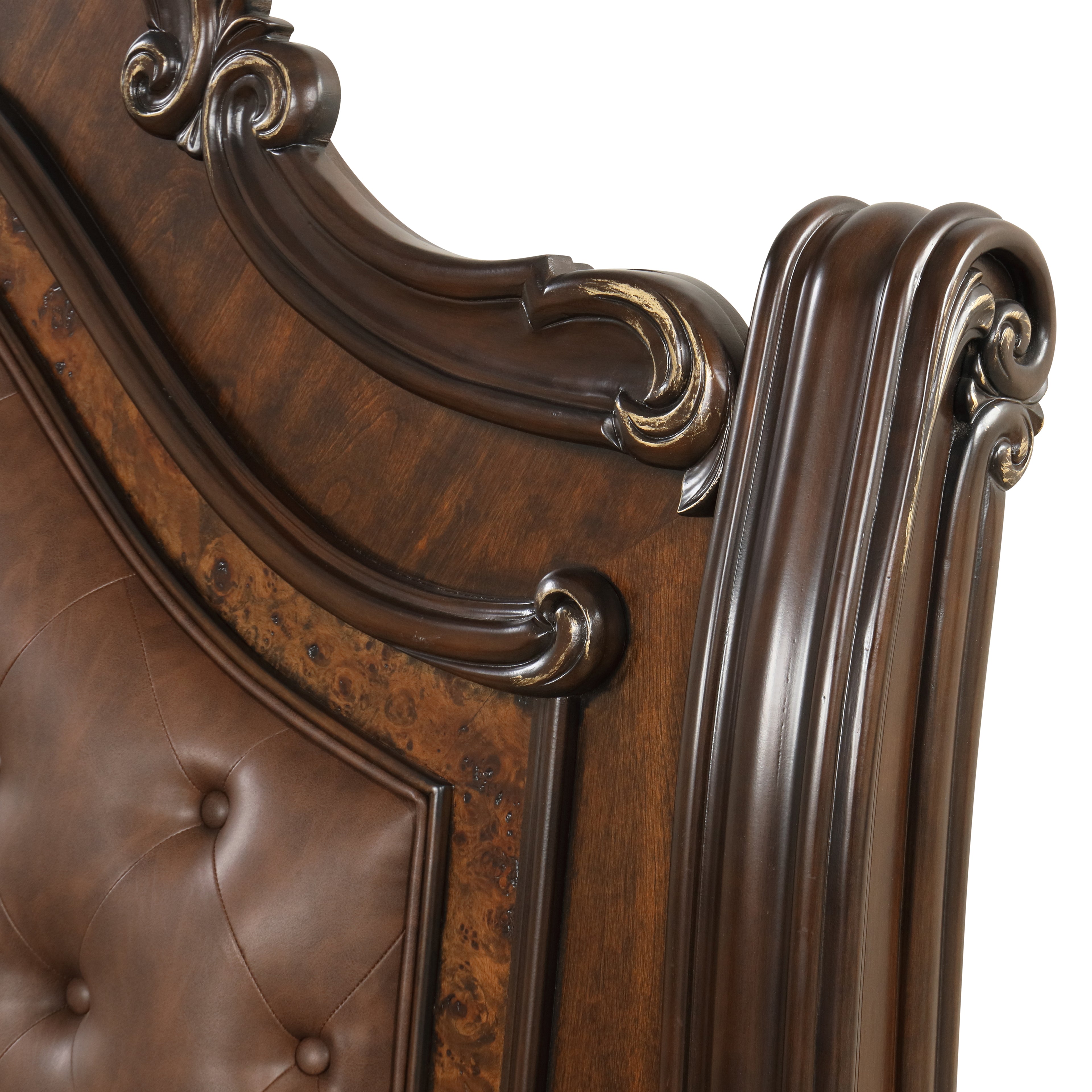 New Classic Furniture BELLA NOTTE 6''6"/6''0" K PADDED SLEIGH HEADBOARD- MAHOGANY B