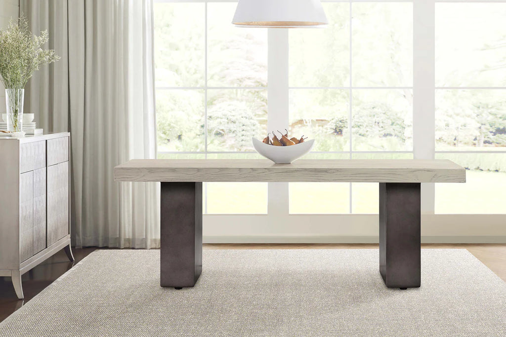 Armen Living  Abbey Concrete and Gray Oak Wood Dining Table