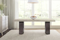Armen Living  Abbey Concrete and Gray Oak Wood Dining Table