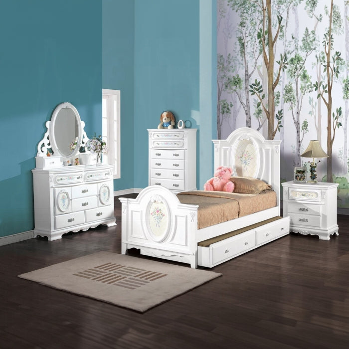 ACME White Flora Nightstand