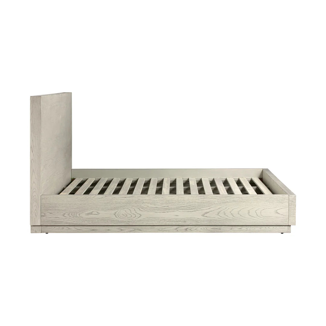 Armen Living Abbey Queen Platform Bed Frame in Gray Oak Wood
