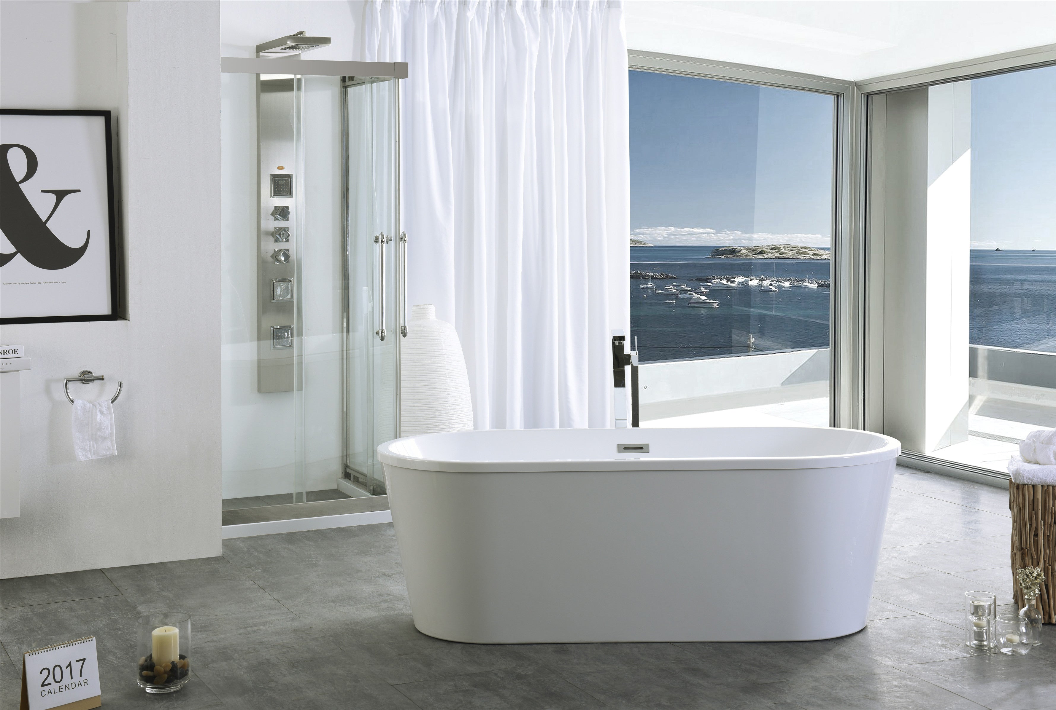 Legion Furniture 67" White Acrylic Tub - NO Faucet