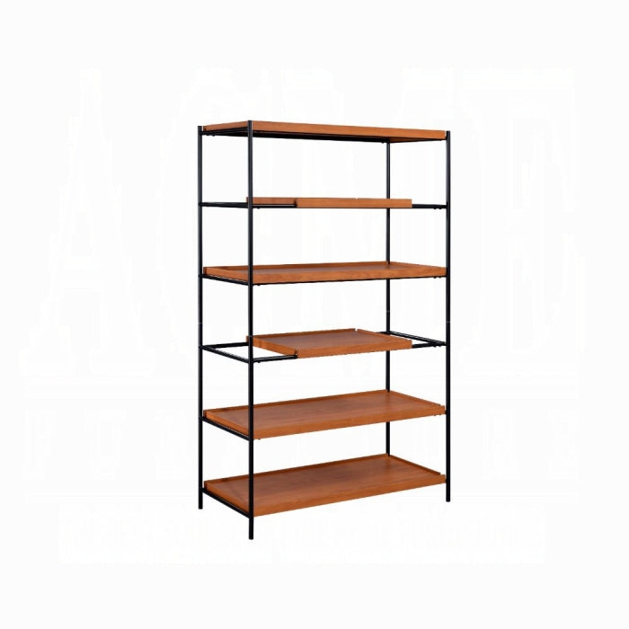 ACME Honey Oak & Black Oaken Bookshelf