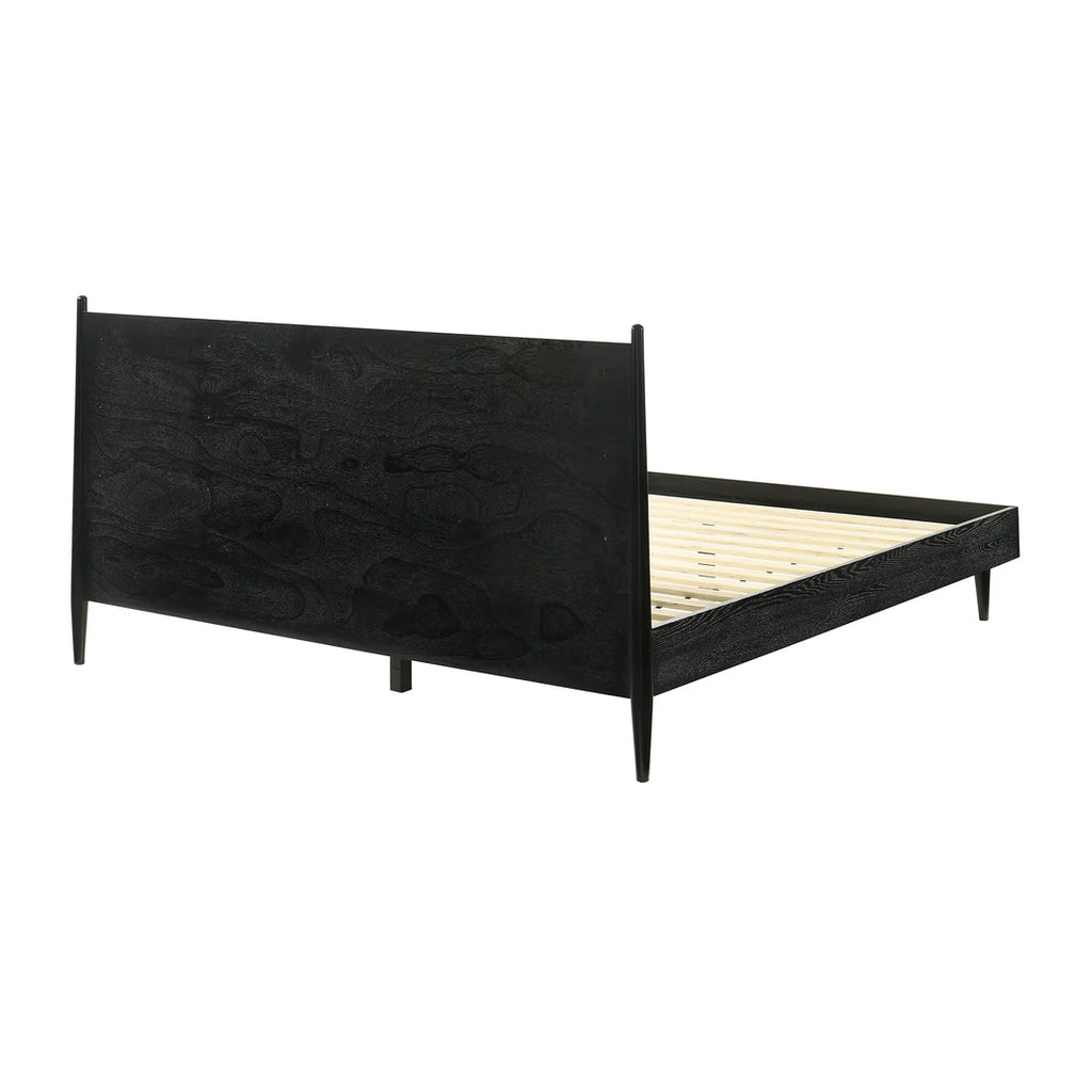 Armen Living Artemio King 4 Piece Wood Bedroom Set in Black Finish