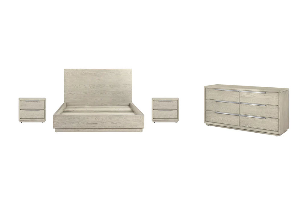 Armen Living Abbey King 4 Piece Bedroom Set in Gray Oak Wood