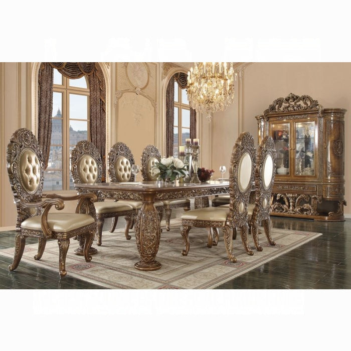ACME Brown Gold Finish Constantine Dining Table