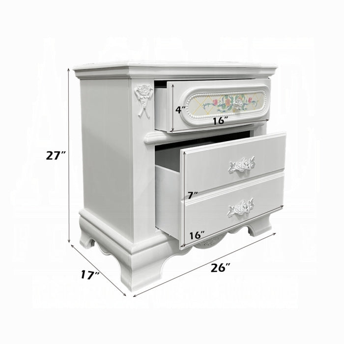 ACME White Flora Nightstand