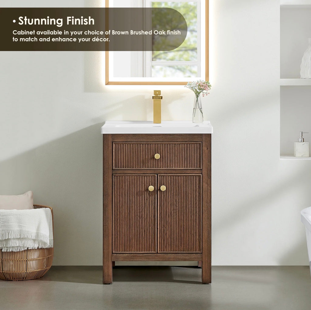 Altair Cerrito 24" Single Bathroom Vanity with White Ceramic Integrated Sink without Mirror