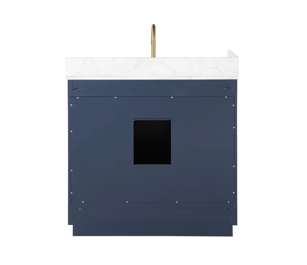 Altair  Gavino 36" Single Bathroom Vanity with Grain White Engineered Stone Countertop