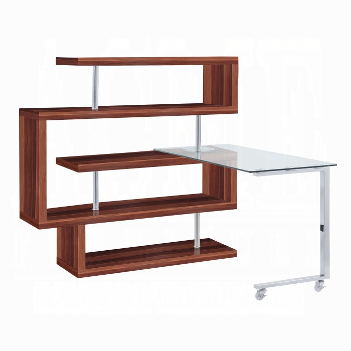 ACME Brown Buck II Writing Desk W/Bookshelf