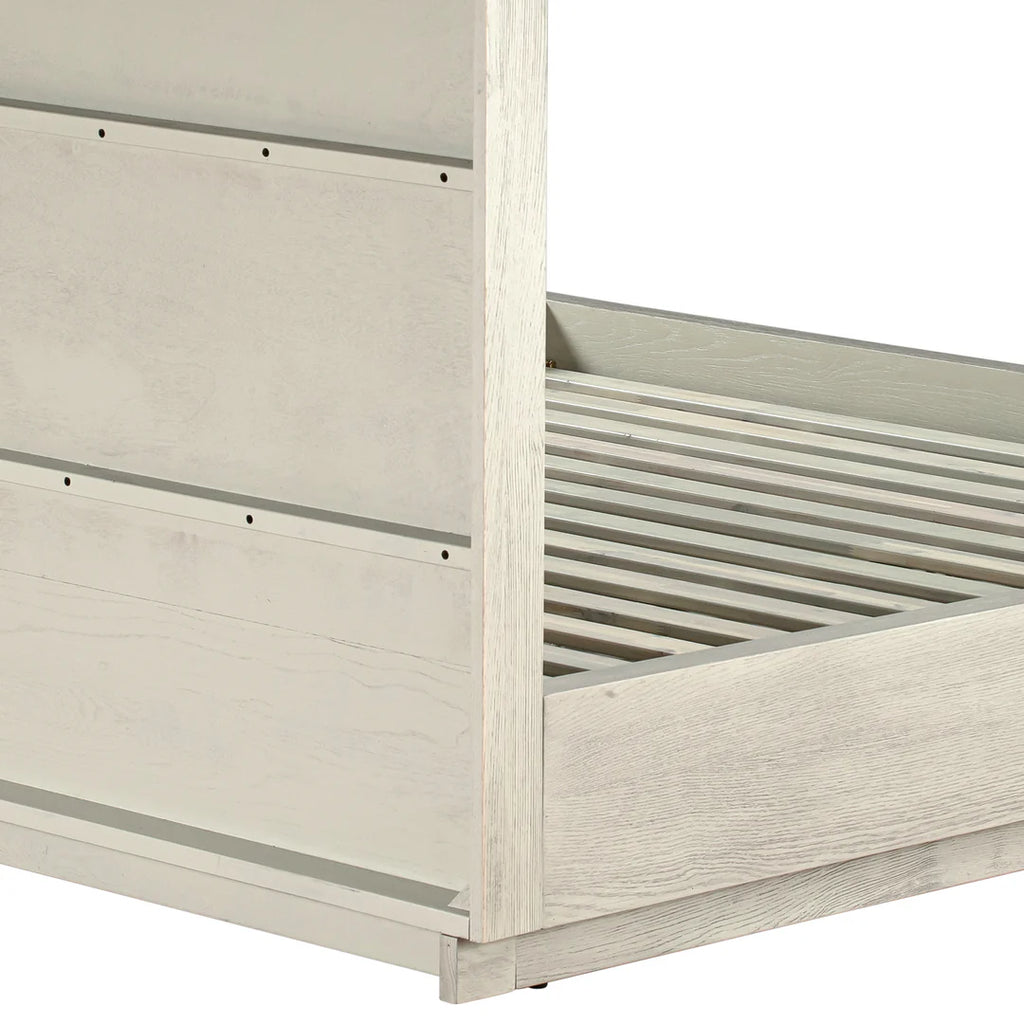 Armen Living Abbey Queen Platform Bed Frame in Gray Oak Wood