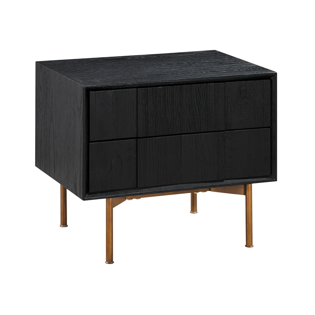 Armen Living Carnaby 3-Piece Bedroom Set in Black Brushed Oak