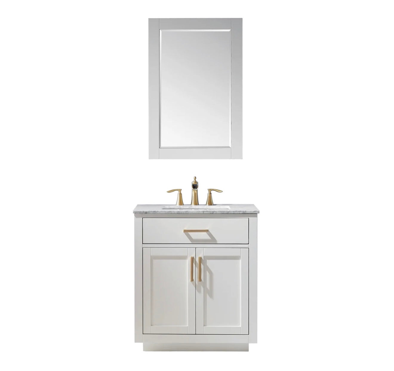 Altair Ivy 30" Single Bathroom Vanity Set and Carrara Marble Countertop