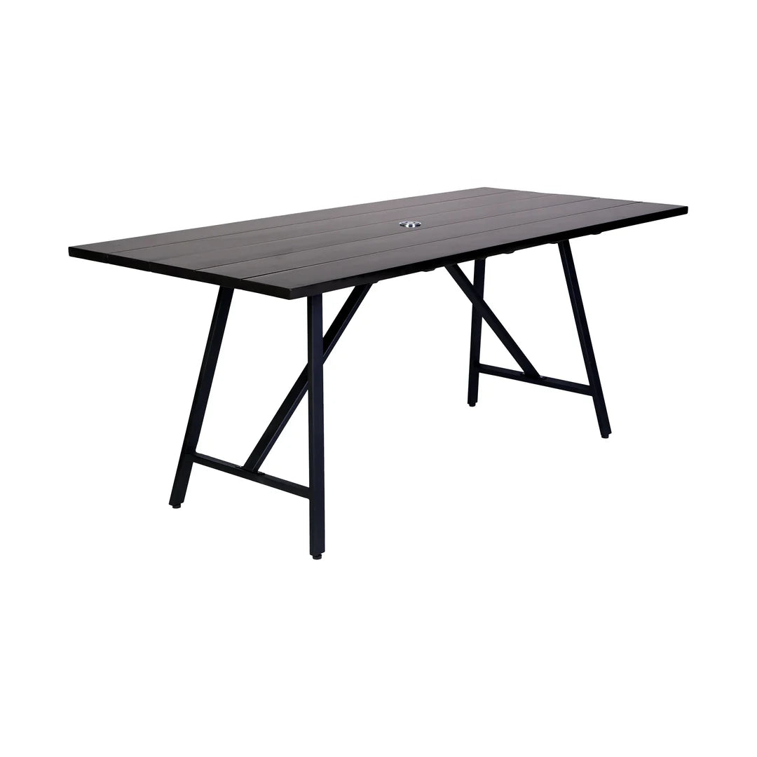 Armen Living Frinton and Ditas 5 Piece Dining Set in Dark Eucalyptus and Metal with Gray Rope