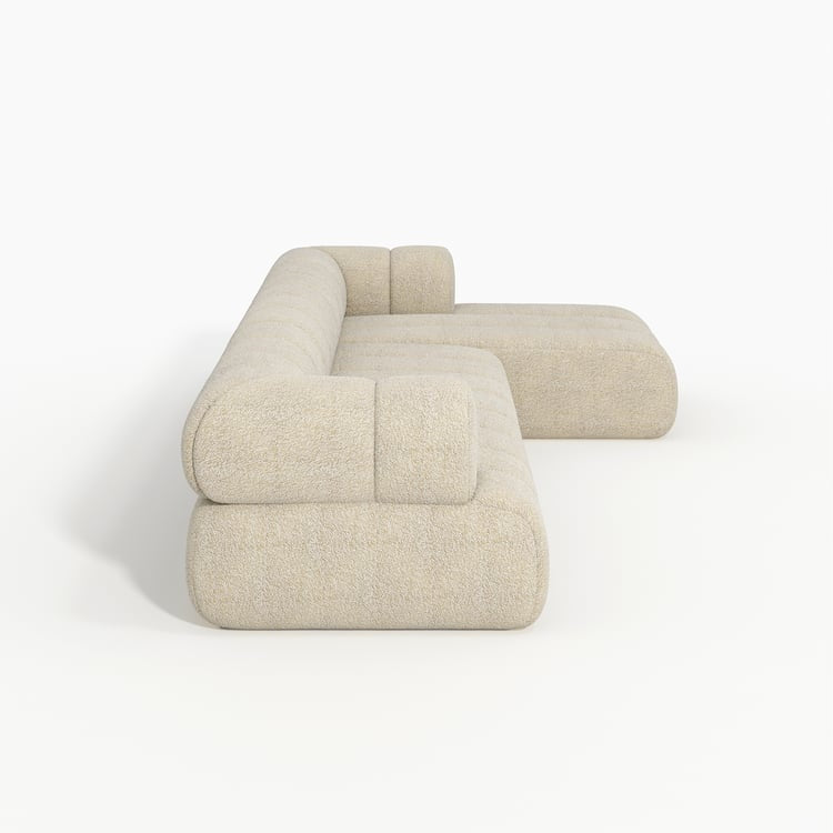 Nimbus 118" 3-Piece Channel Chenille Oatmeal Sectional Sofa with Chaise