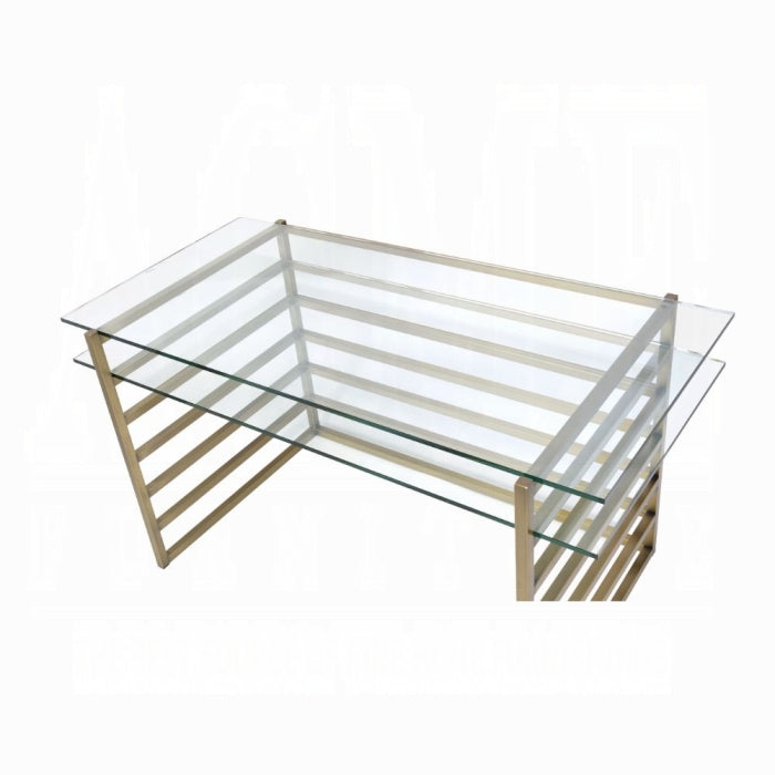 ACME Glass & Gold finish Shona Writing Desk