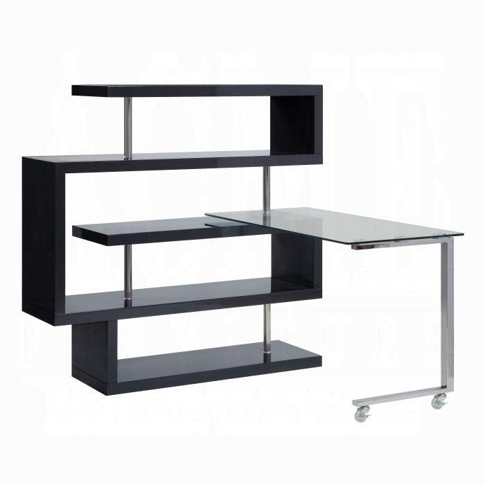 ACME Black Buck II Writing Desk W/Bookshelf