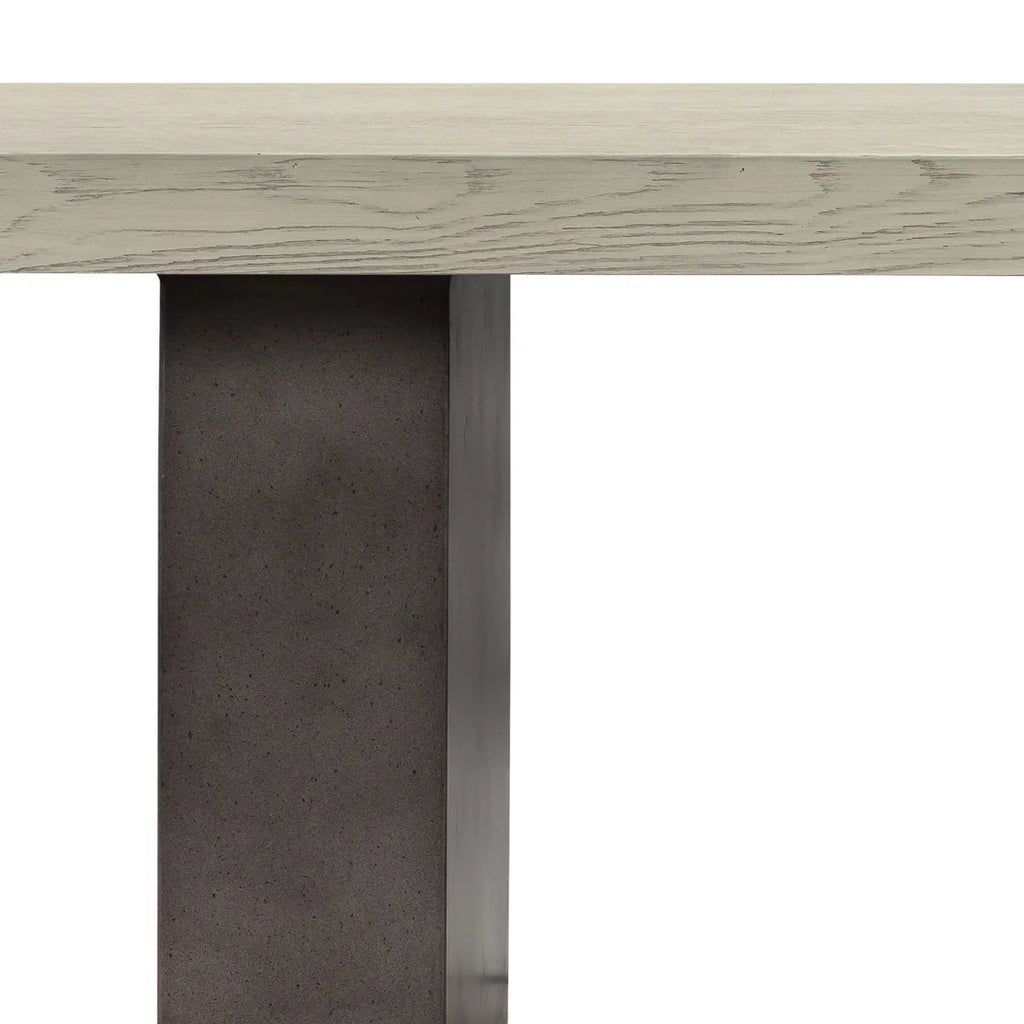 Armen Living  Abbey Concrete and Gray Oak Wood Dining Table