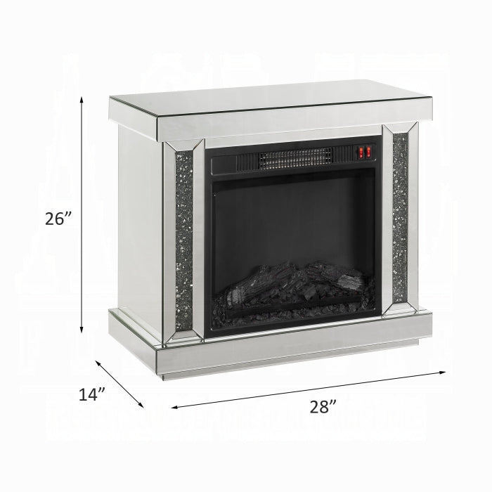 ACME LED, Mirrored & Faux Diamonds Noralie Fireplace
