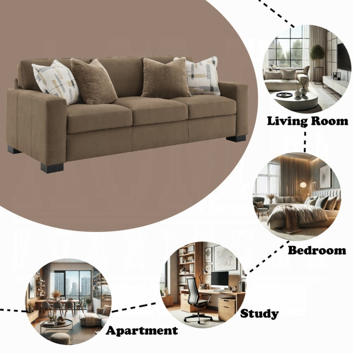 ACME Brown Suede Darya Sofa w/4 Pillows