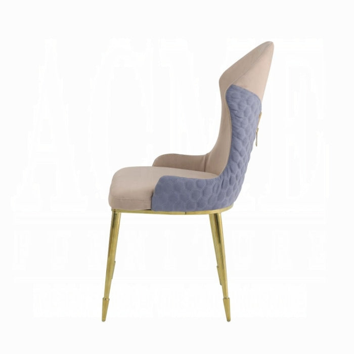 ACME Tan, Lavender & Gold Caolan Side Chair (Set-2)