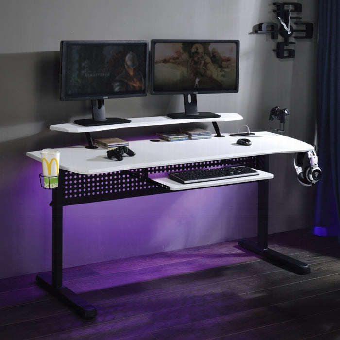 ACME White Vildre Gaming Desk W/USB