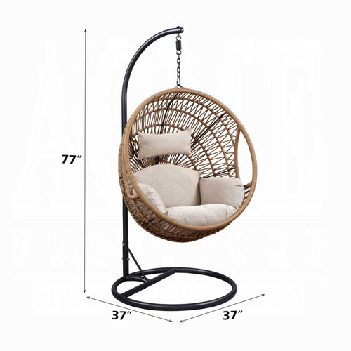 ACME Beige Fabric Vasant Hanging Chair