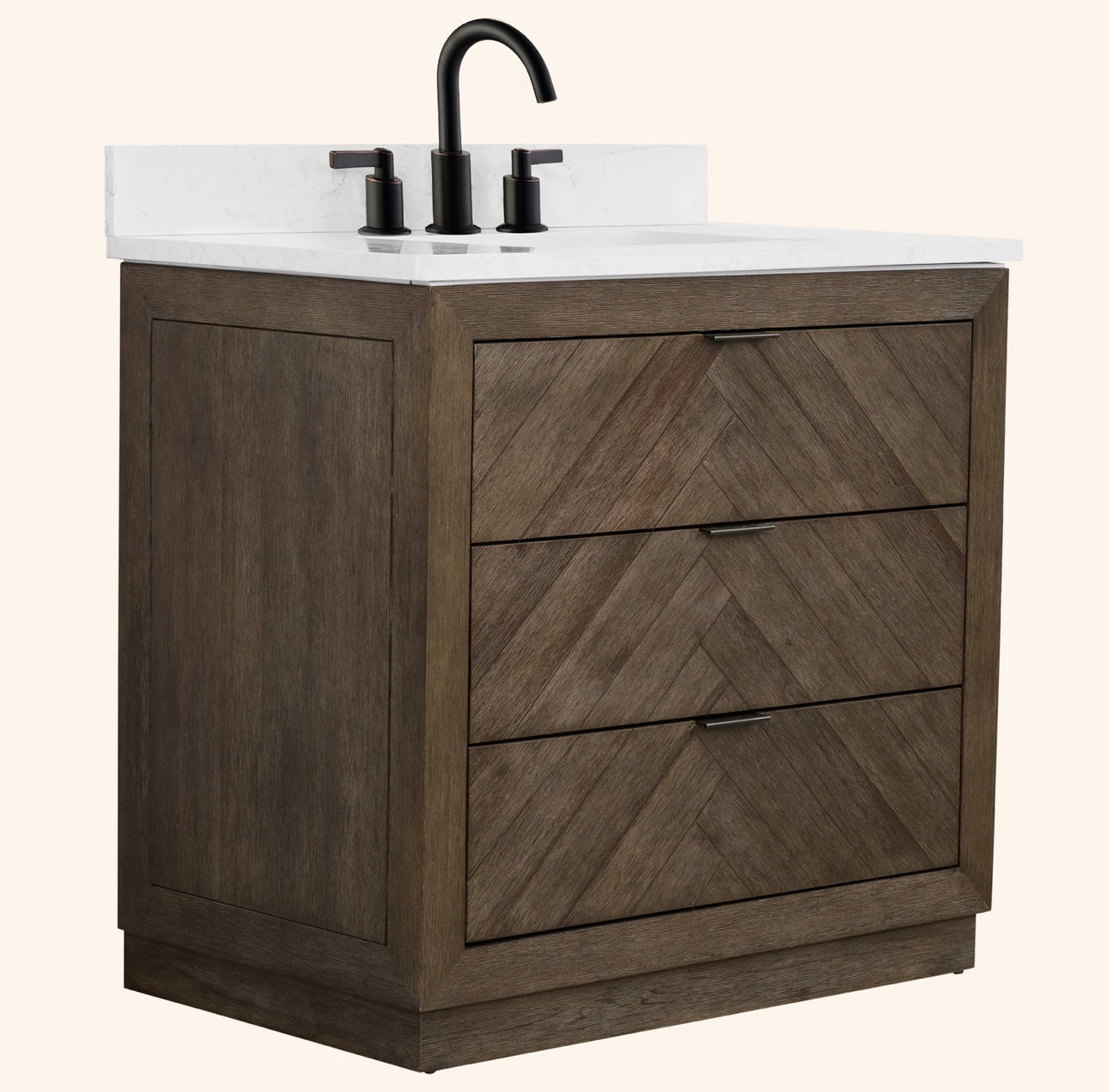 Legion Furniture 36" VANITY WITH 1" THICK WHITE ARTIFICIAL STONE