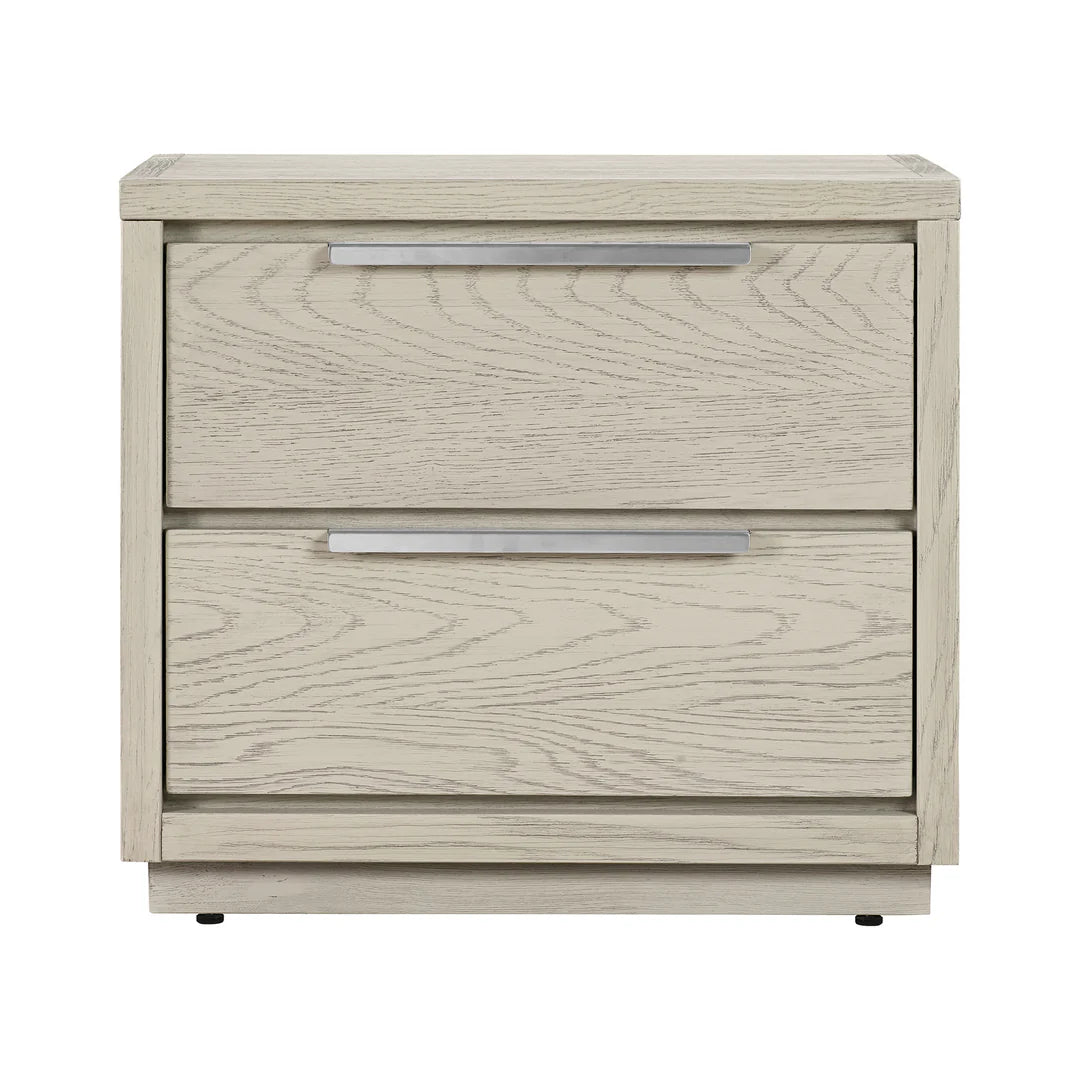 Armen Living Abbey King 4 Piece Bedroom Set in Gray Oak Wood