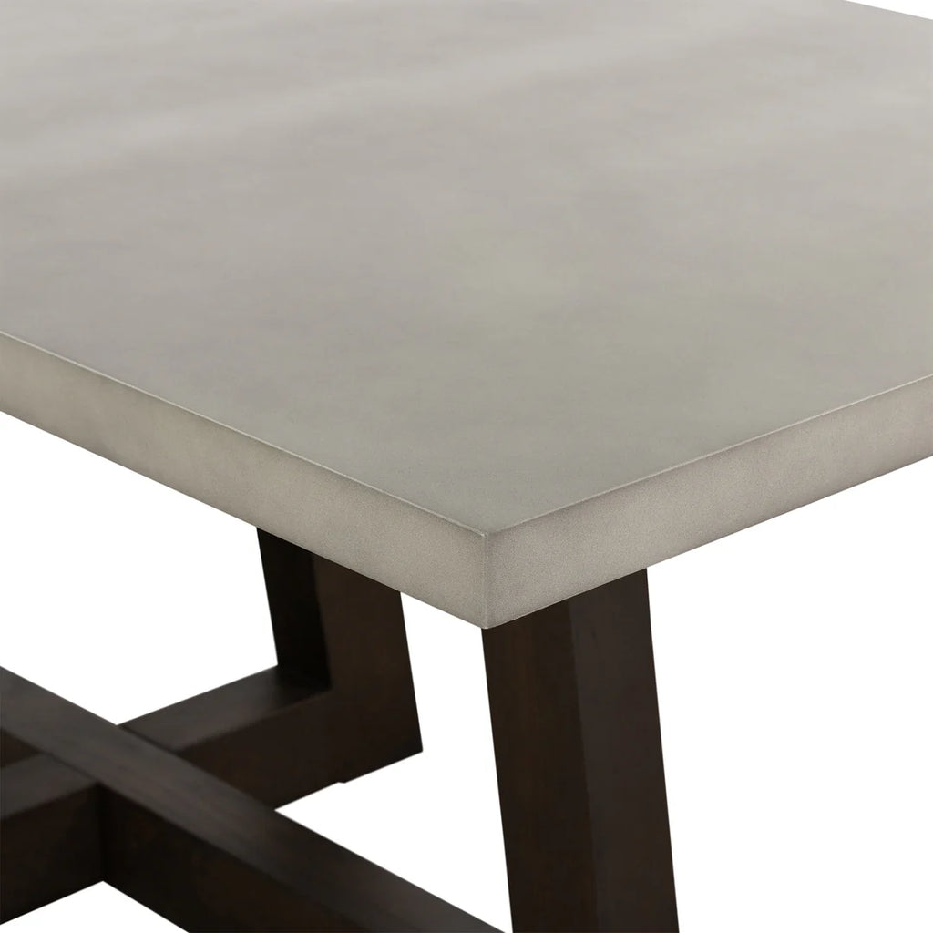 Armen Living Elodie Gray Concrete and Dark Gray Oak Rectangle Dining Table