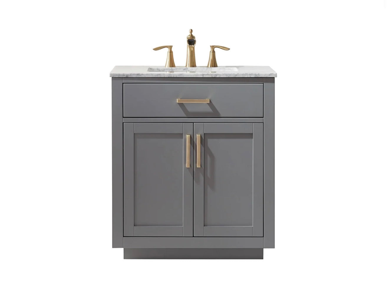 Altair Ivy 30" Single Bathroom Vanity Set and Carrara Marble Countertop