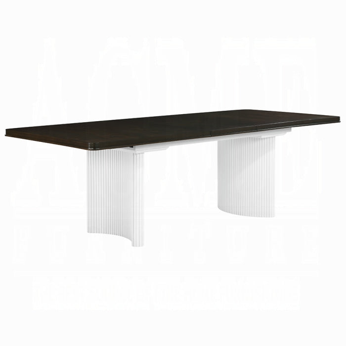 ACME White & Brown Carena Dining Table w/Leaf