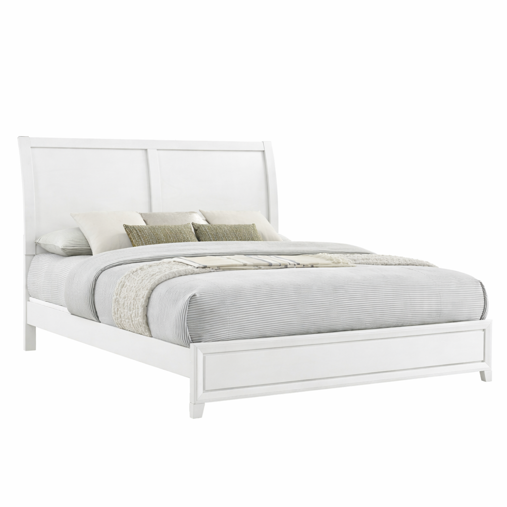New Classic Furniture BALLARD 6/6-6/0 EK/WK HEADBOARD, FOOTBOARD & SLAT KIT-WHITE