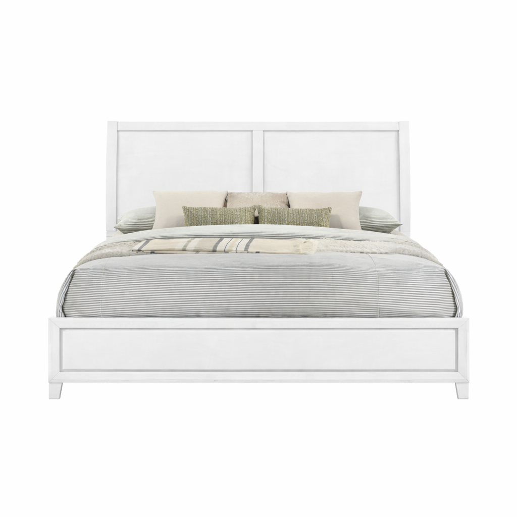 New Classic Furniture BALLARD 6/6-6/0 EK/WK HEADBOARD, FOOTBOARD & SLAT KIT-WHITE