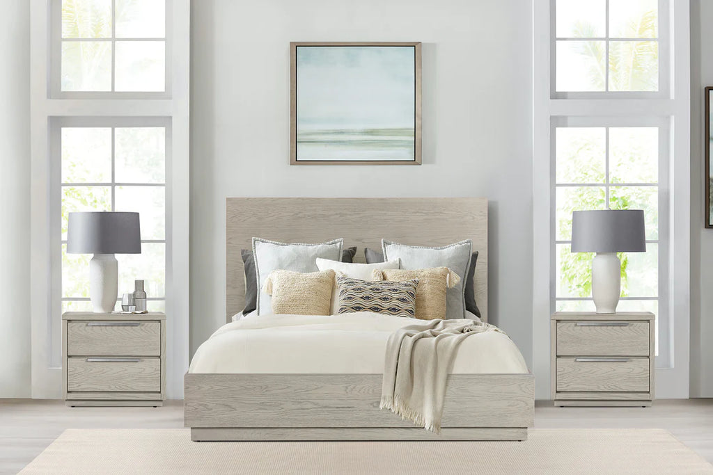 Armen Living Abbey King 3 Piece Bedroom Set in Gray Oak Wood