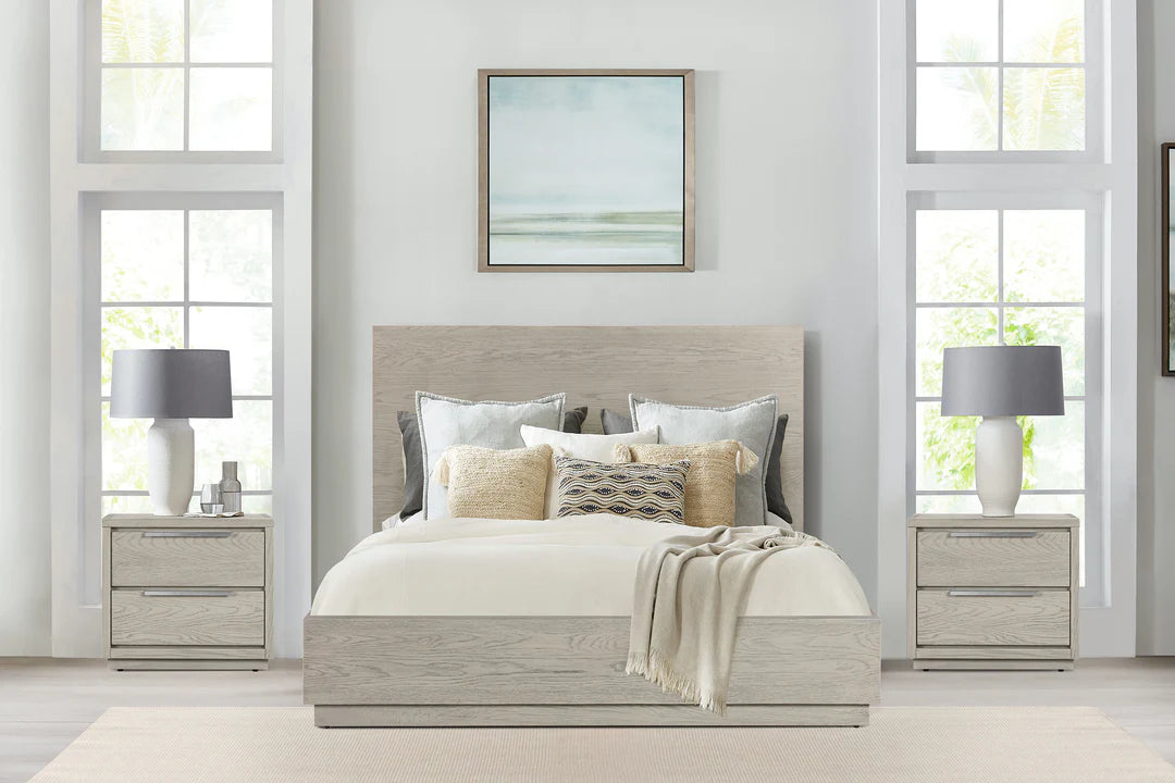 Armen Living Abbey King 3 Piece Bedroom Set in Gray Oak Wood