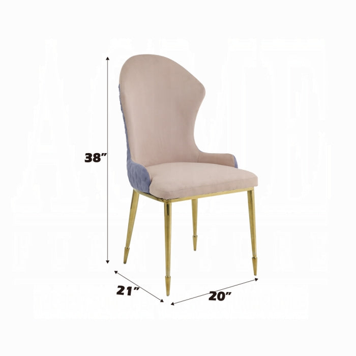 ACME Tan, Lavender & Gold Caolan Side Chair (Set-2)