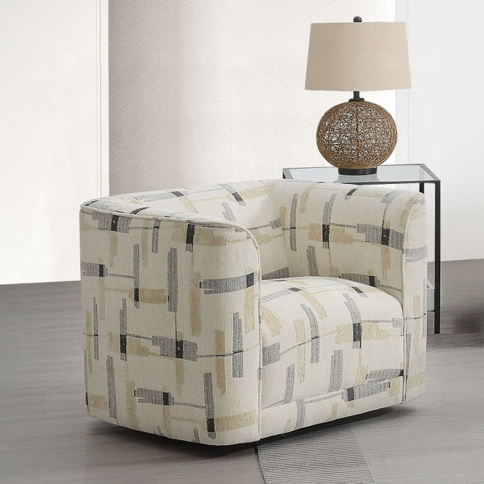 ACME Beige Pattern  Darya Chair w/Swivel