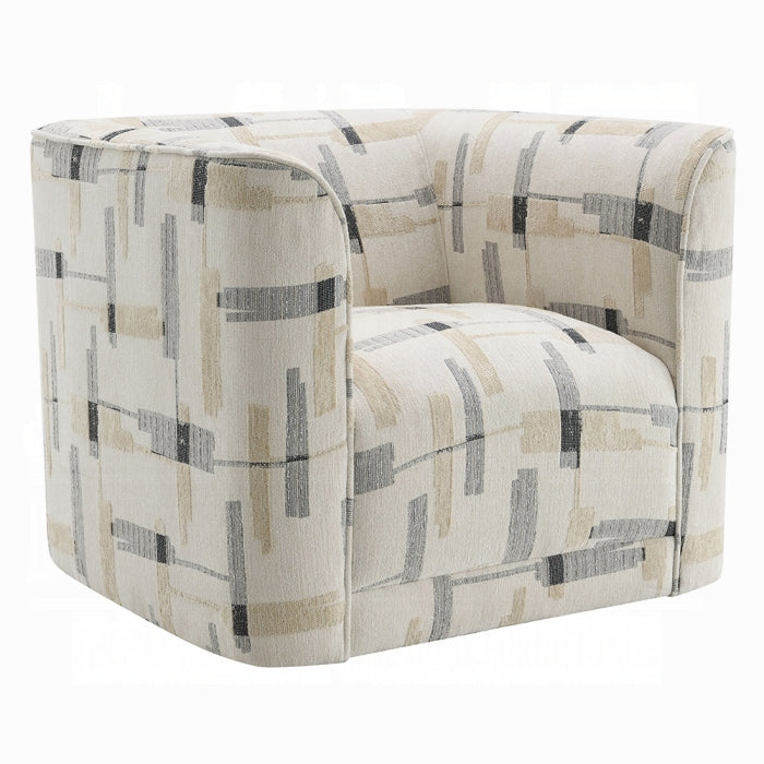 ACME Beige Pattern  Darya Chair w/Swivel