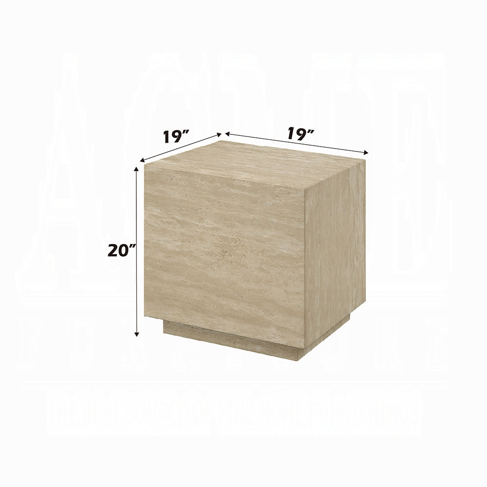 ACME Beige Travertine Deon End Table