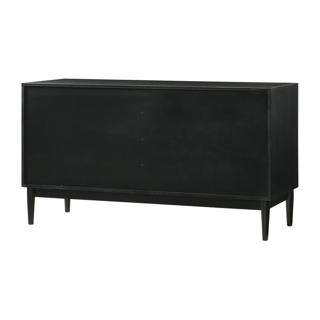 Armen Living Artemio King 4 Piece Wood Bedroom Set in Black Finish