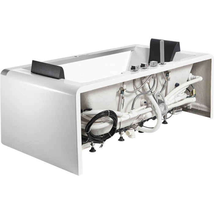 EAGO 6 ft Clear Rectangular Acrylic Whirlpool Bathtub for Two