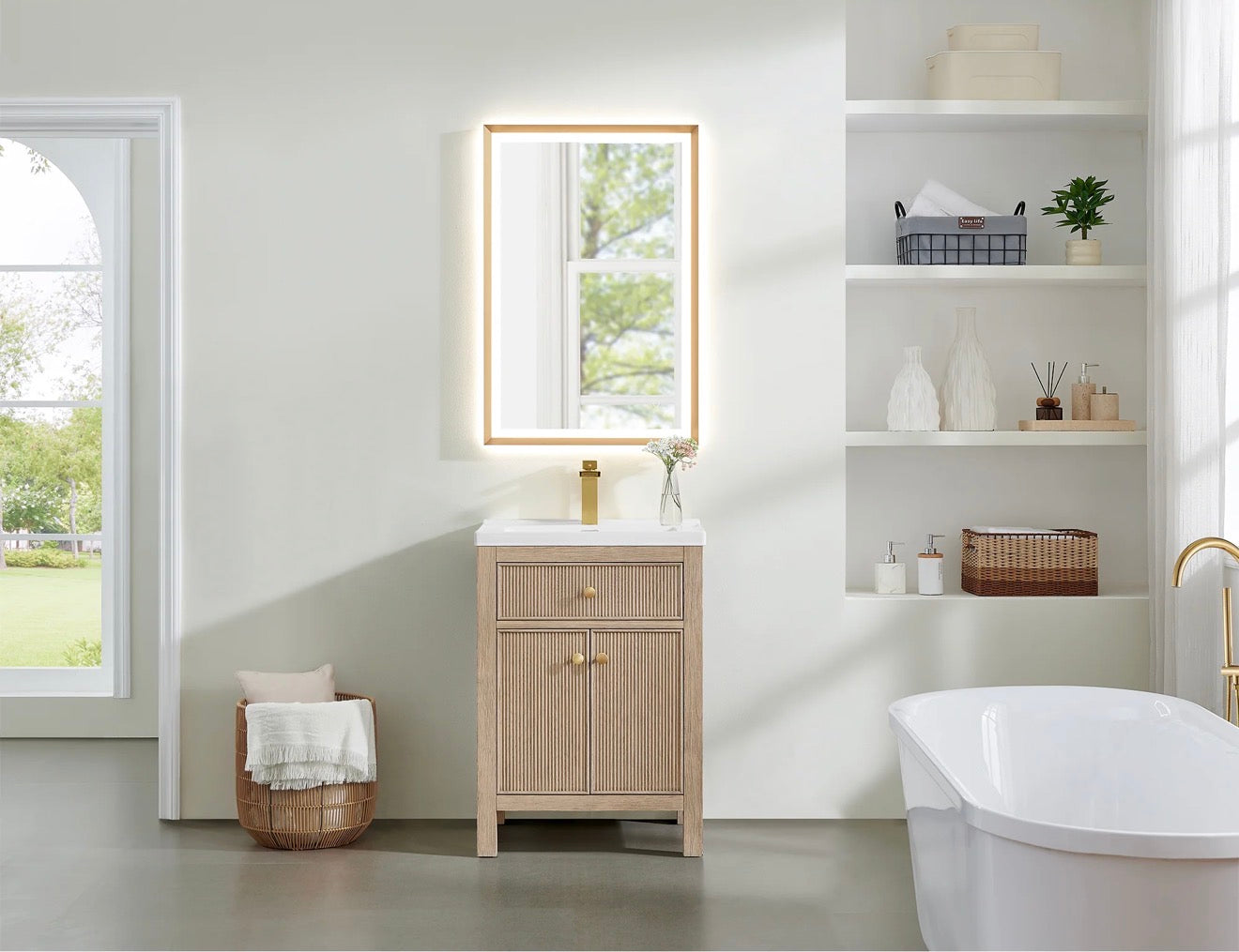Altair Cerrito 24" Single Bathroom Vanity with White Ceramic Integrated Sink without Mirror