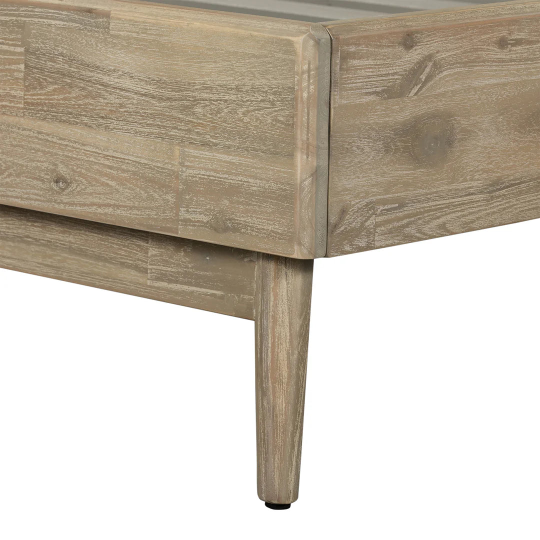 Armen Living Baly Acacia Mid-Century Platform Bed