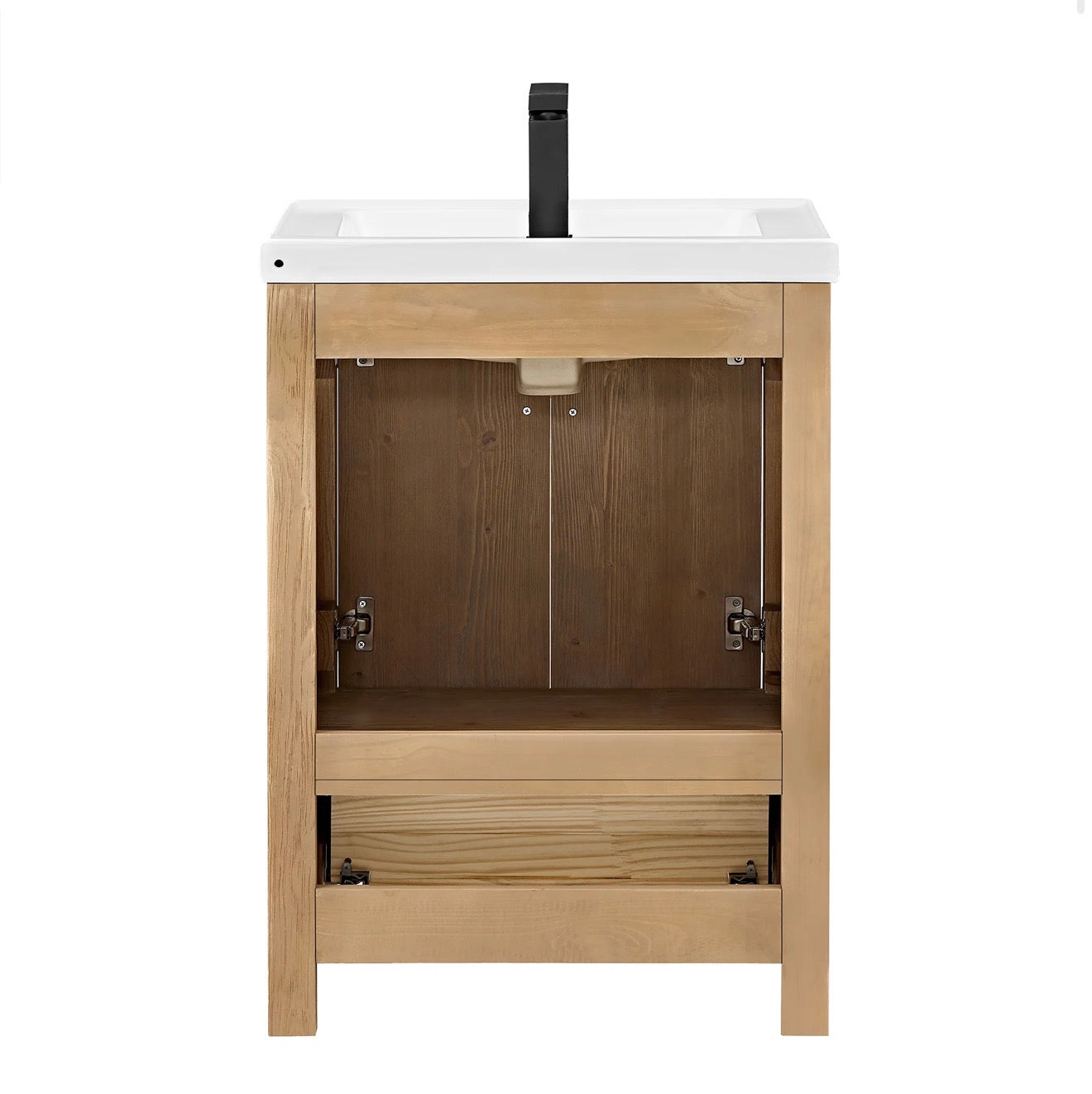 Altair Bondi single Bathroom Vanity in Light Brown with white artificial Drop-in Sink without mirror