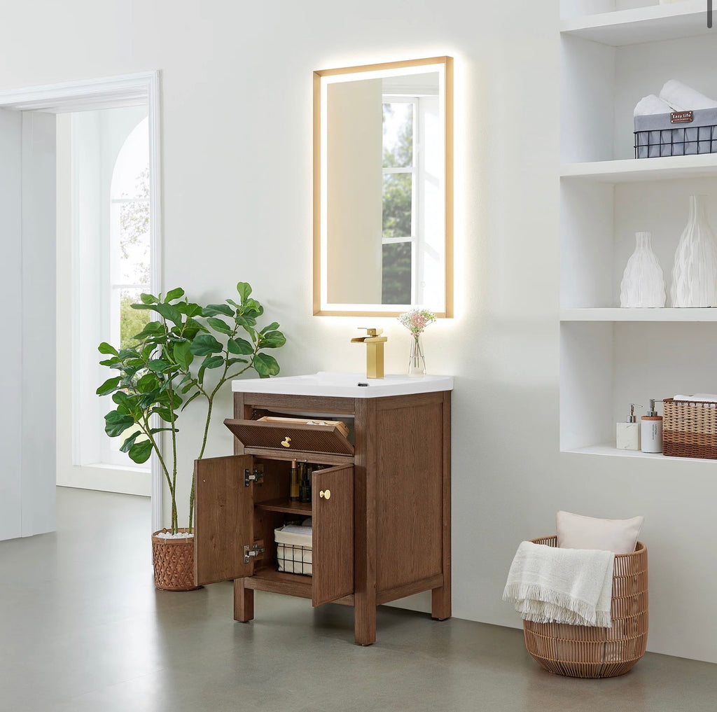 Altair Cerrito 24" Single Bathroom Vanity with White Ceramic Integrated Sink without Mirror