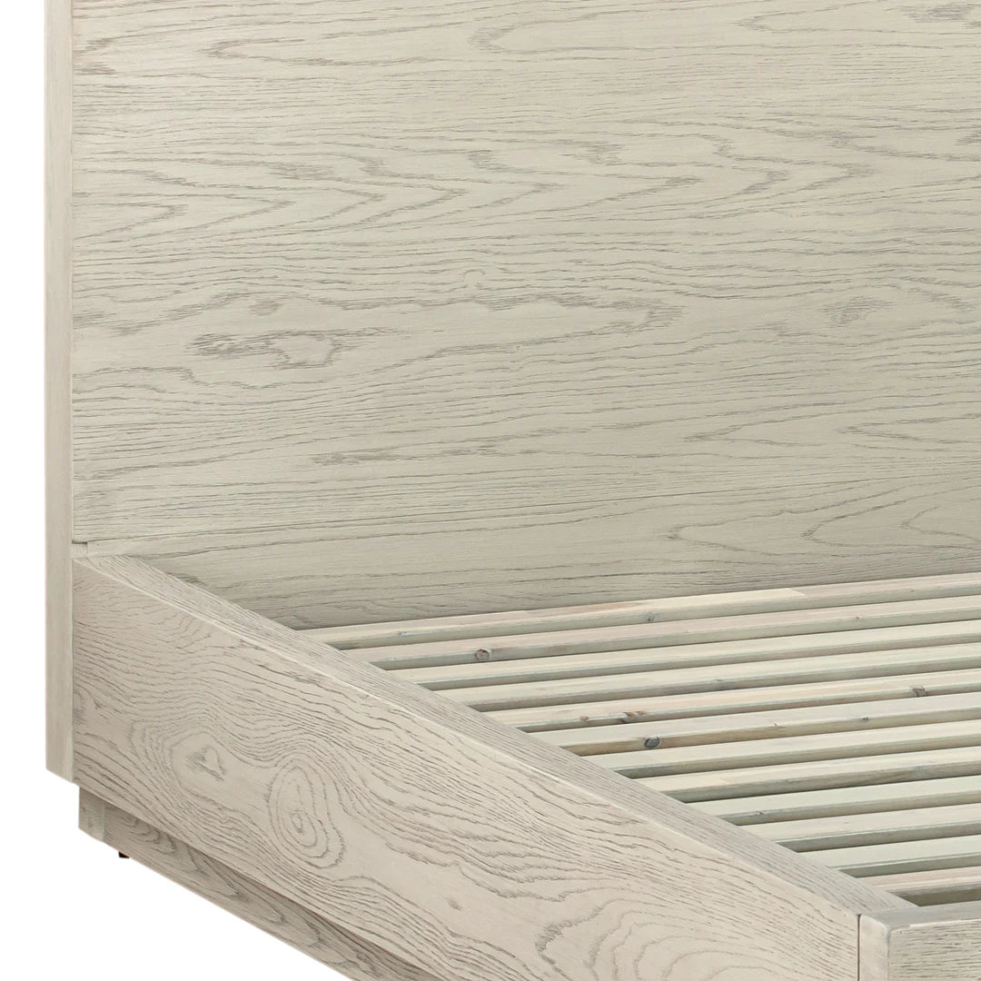 Armen Living Abbey Queen Platform Bed Frame in Gray Oak Wood