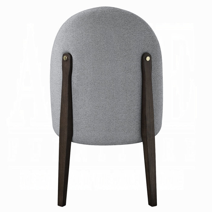 ACME Gray Fabric & Espresso Finish Clayten Side Chair (Set-2)